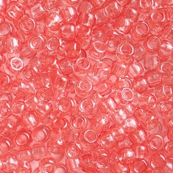 Citrus Orange Transparent Plastic Pony Beads 6 x 9mm, 500 beads Online Sale