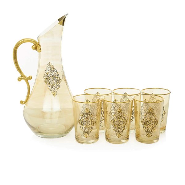 Gilded Gold Filigree Turkish Water Serving Set For Cheap
