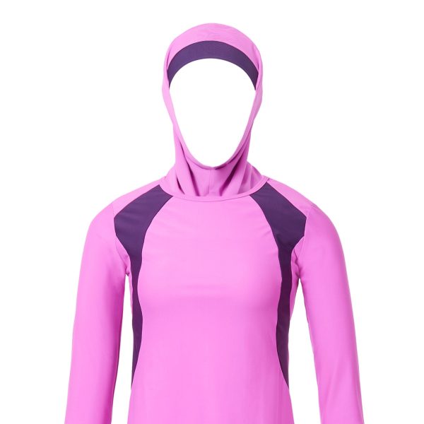 Pink and Purple Striped Burkini Swimwear Hot on Sale