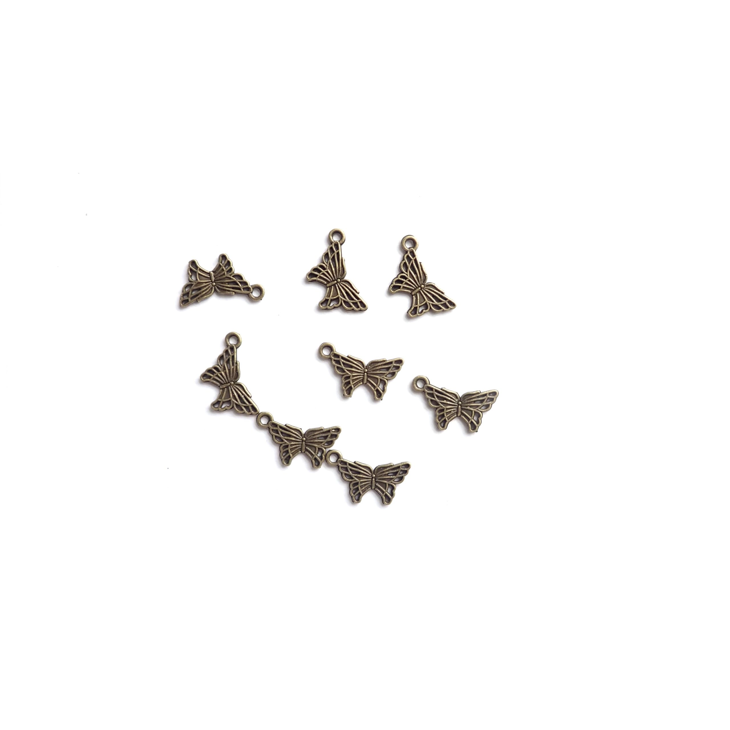 Butterfly Metal Charms (corner loop), Antique Bronze Color, about 8 charms Discount