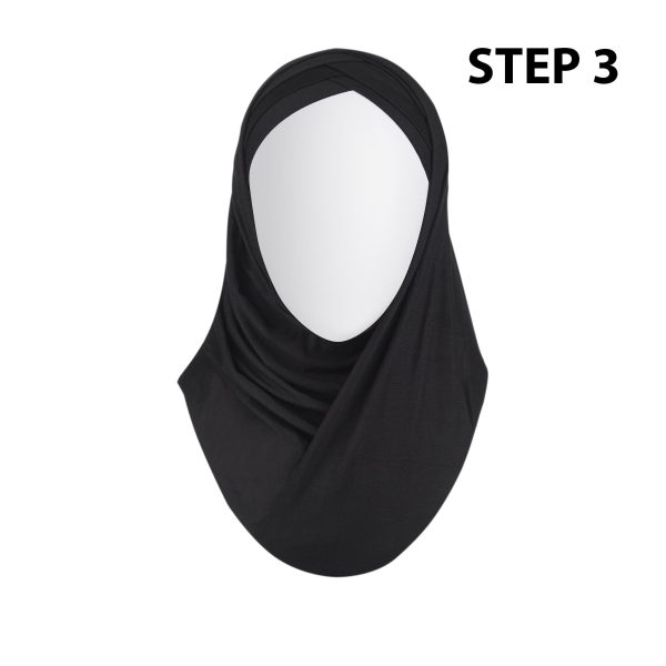 Black Ready to Wear Hijab - 3 Stripped Online now - Image 4